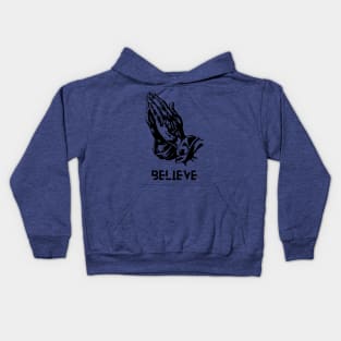 Believe. Inspirational Quote For Work, Motivational and Inspirational Quote. Religious reference Kids Hoodie